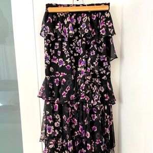 MISA Ruffle Maxi Skirt Small